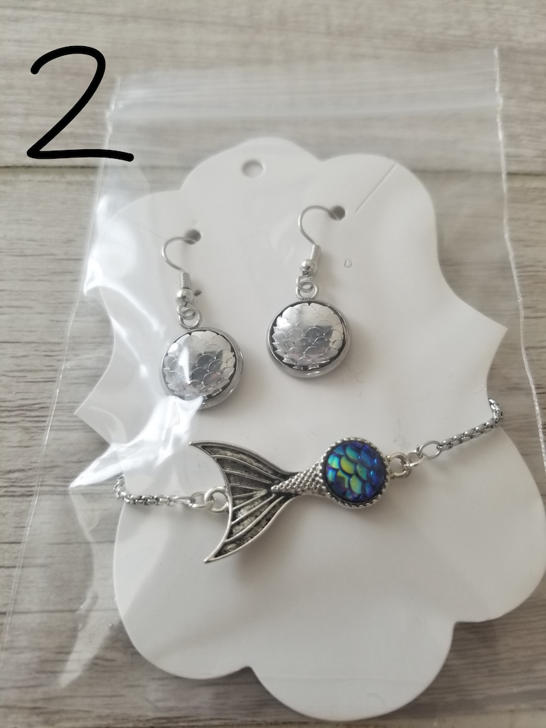 Mermaid Bracelet and Earrings Set