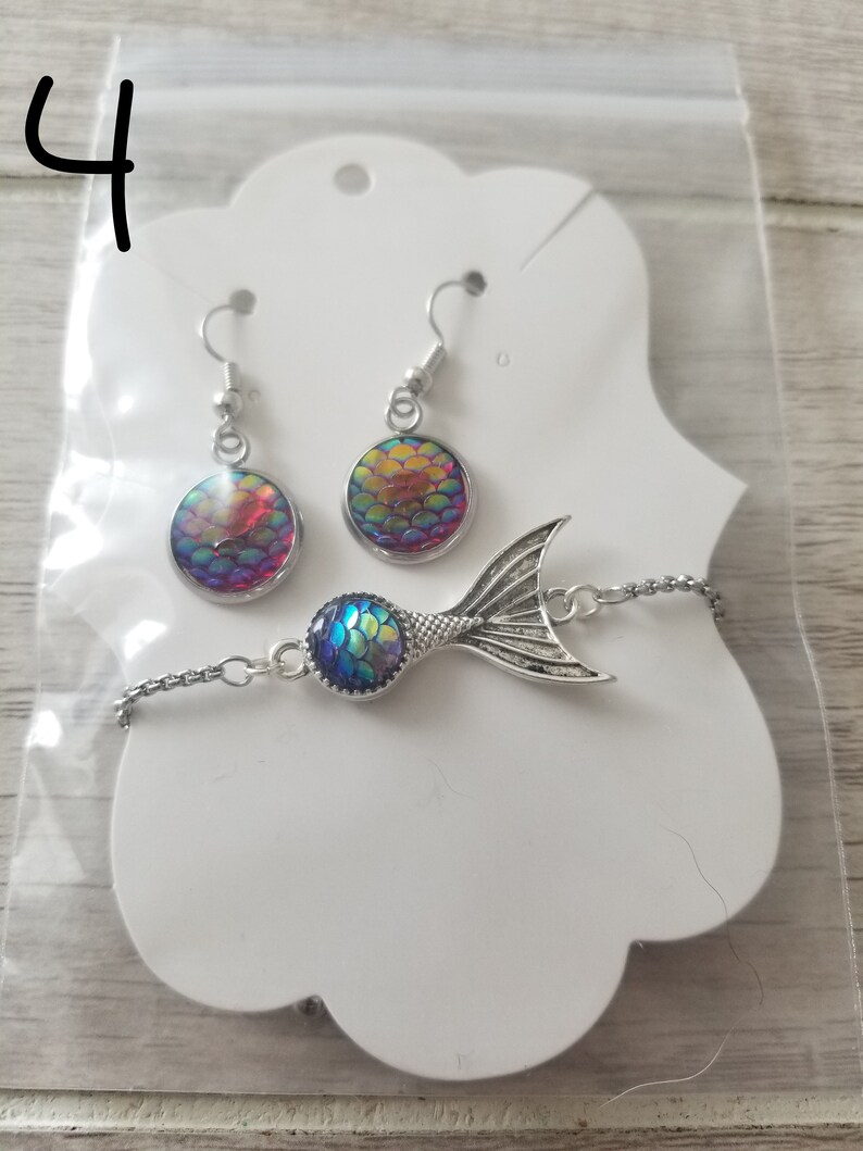 Mermaid Bracelet and Earrings Set