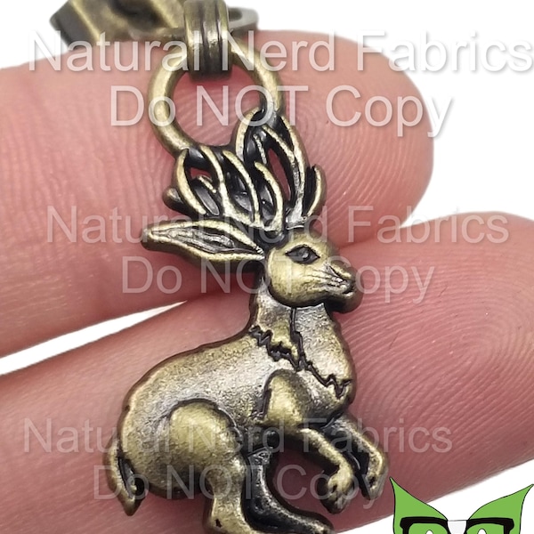 Jackalope Zipper Pull (3 color options available.