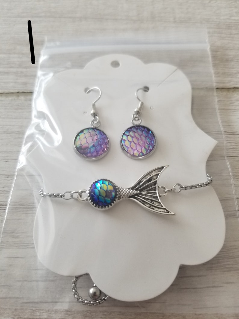 Mermaid Bracelet and Earrings Set