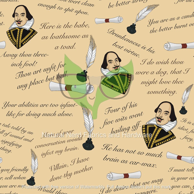 order sale Shakespearean Insults Fabric discount