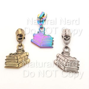 Book Stack Zipper Pull