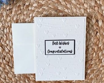 Wedding Card. Anniversary Card. Handmade Wedding Card. Best Wishes. Congratulations Card. Stationery.