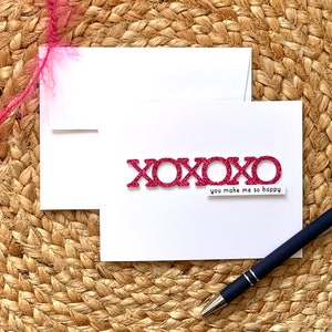 Carte d'anniversaire. Carte d'anniversaire faite main. Carte de mariage. Carte unique. Carte de célébration. Carte faite main. Carte. XOXO. Je pense à vous.