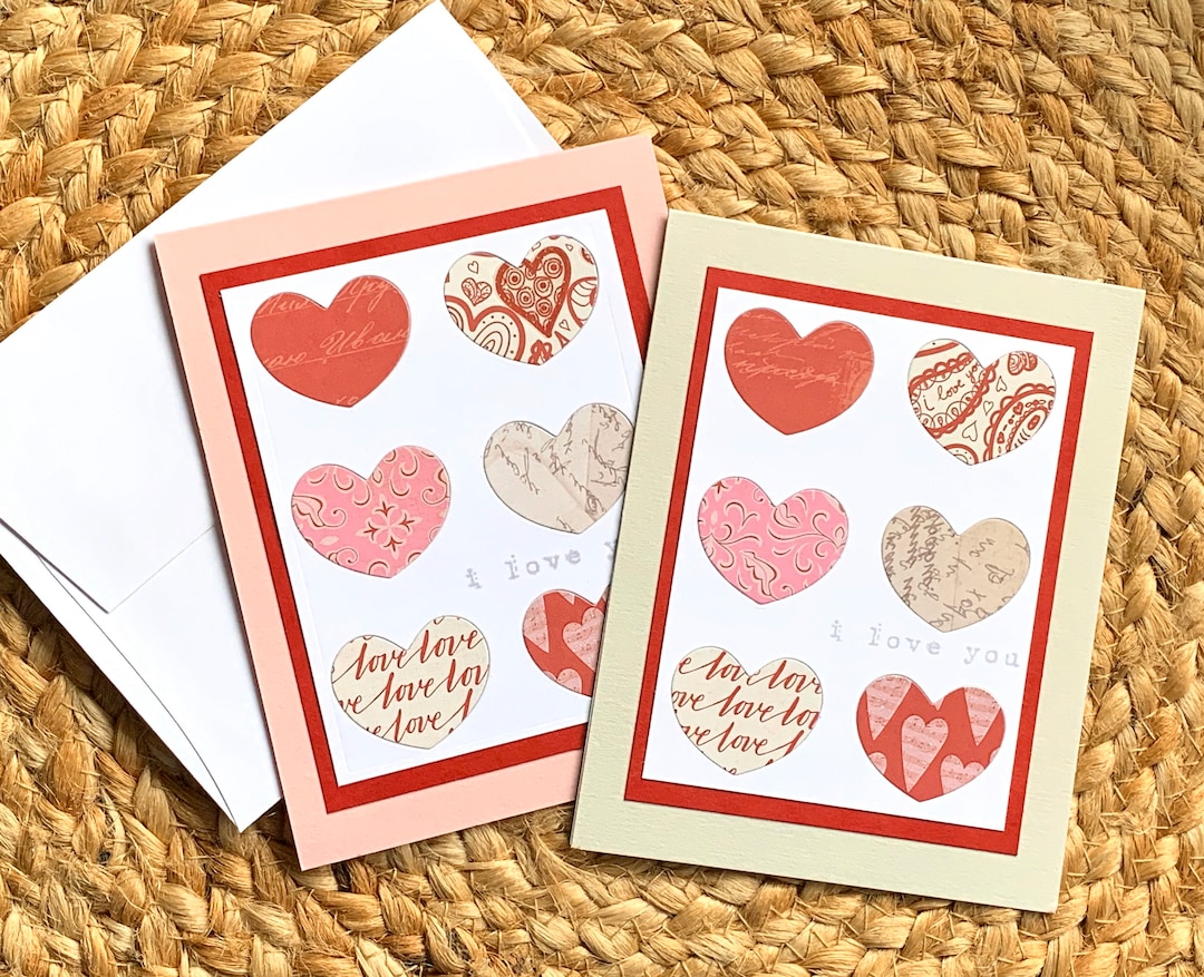 Valentine's Day Cards. Valentine. Handmade Valentine Card Set. Handmade
