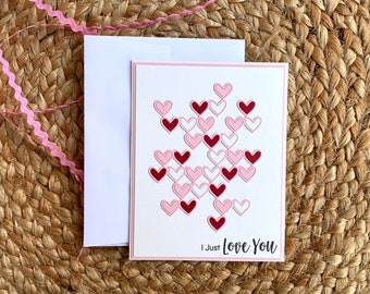 Valentines Day Card. Anniversary Card. Anniversary. Unique Card. Thinking of You Card. Handmade Card. Sending Love. Greeting Card.