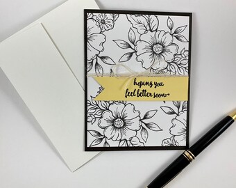 Carte de rétablissement. Carte Se sentir mieux bientôt. Carte de motivation. Carte d'encouragement. Carte de voeux de rétablissement. Papeterie.