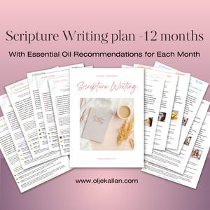 Scripture Writing plan with Essential Oils recommendations - 12 months