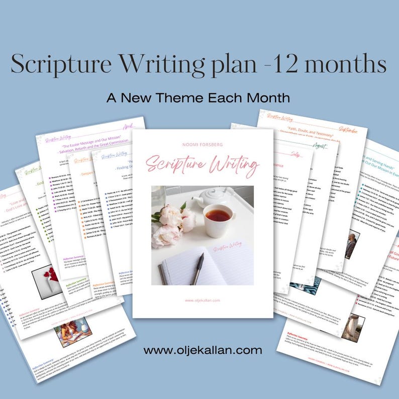 Scripture Writing Plan - 12 Months - Etsy