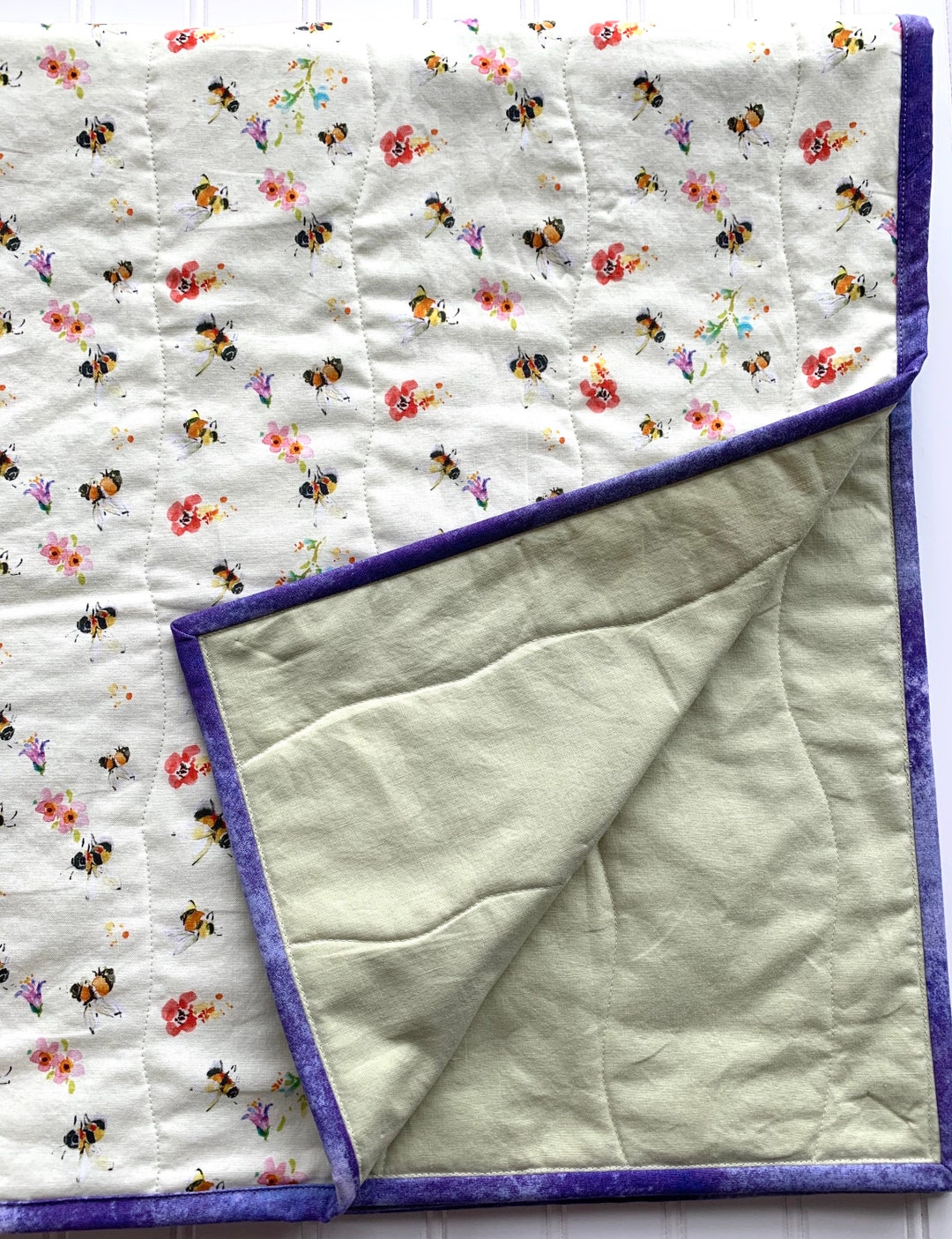 Wholecloth Baby Quilt - Etsy