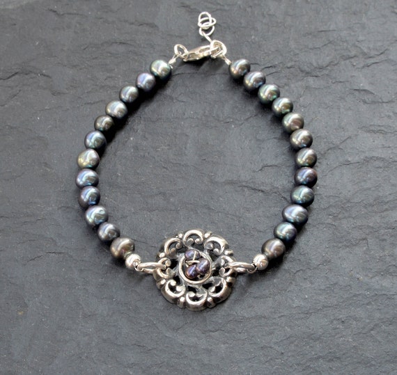 Tahitian pearl bracelet, 60th birthday gifts for … - image 1