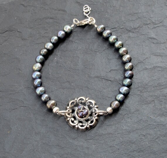 Tahitian pearl bracelet, 60th birthday gifts for … - image 1