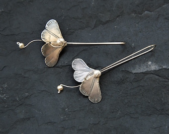 Moth Earrings, Mid Century Modern Earrings, Architectural Earrings, Monarch Butterfly Wing Earrings, Sophisticated Gifts