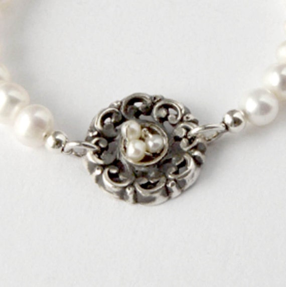 Antique Button Bracelet, Sterling Silver Greek Br… - image 3