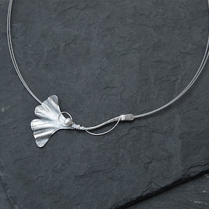 Ginkgo Leaf Necklace, Seed Pearl Necklace, 60th Birthday Gifts For Women, Nature Inspired Sterling Silver, Sophisticated Jewel, Fine Jewelry