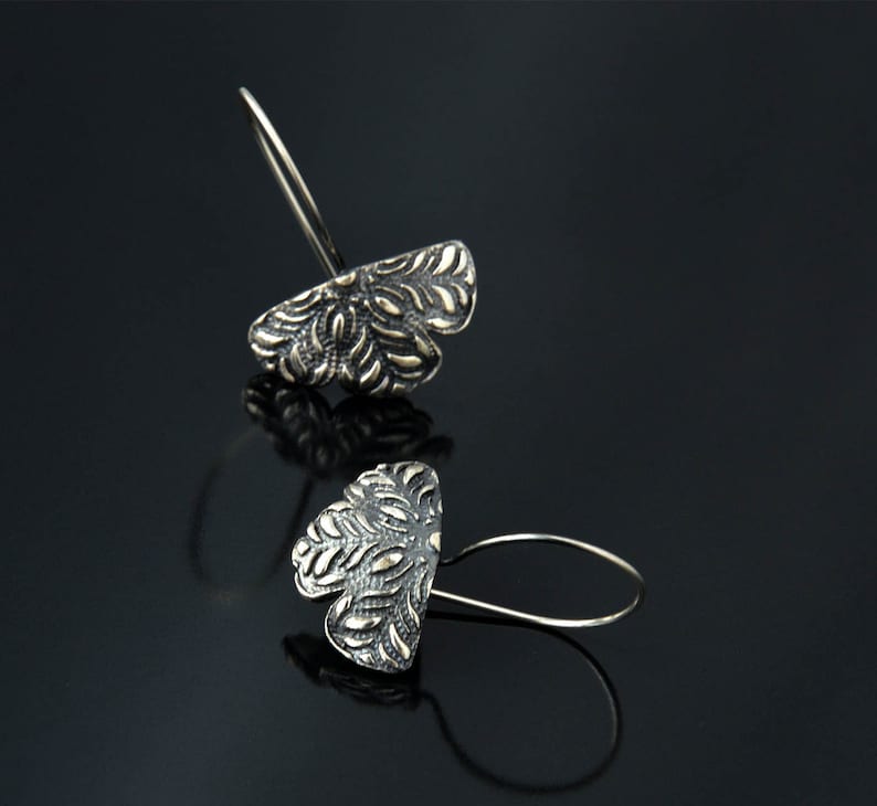 Metalsmith Jewelry Contemporary Vintage Rustic Hand Forged Metal Vintage Silver Earrings Long Silver Earrings Big Bohemian Earrings
