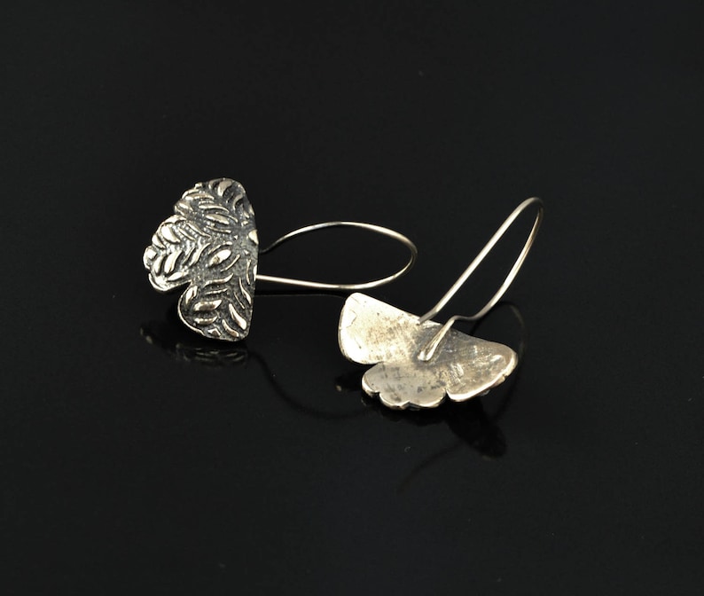 Metalsmith Jewelry Contemporary Vintage Rustic Hand Forged Metal Vintage Silver Earrings Long Silver Earrings Big Bohemian Earrings