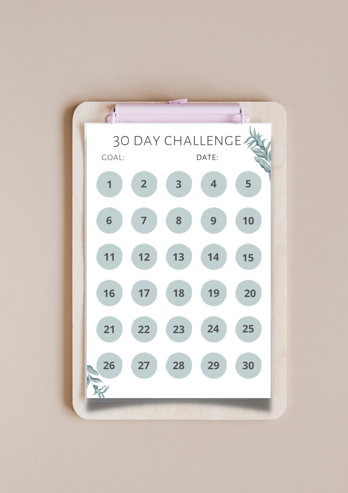 30 Day Challenge Tracker Printable, Habit Tracker, Goal Setting PDF ...