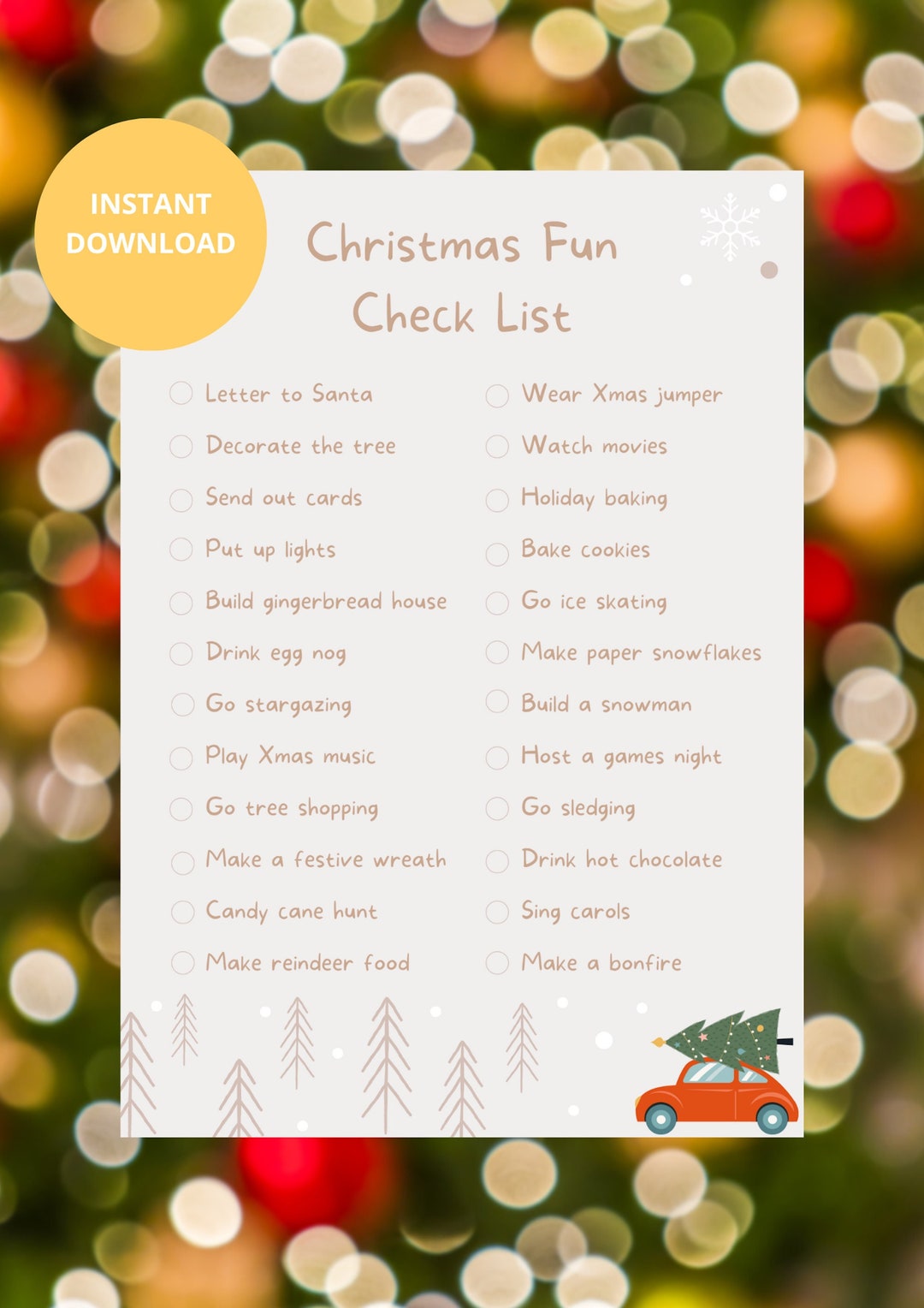 Christmas Check List, Christmas Printable, Christmas Activities ...
