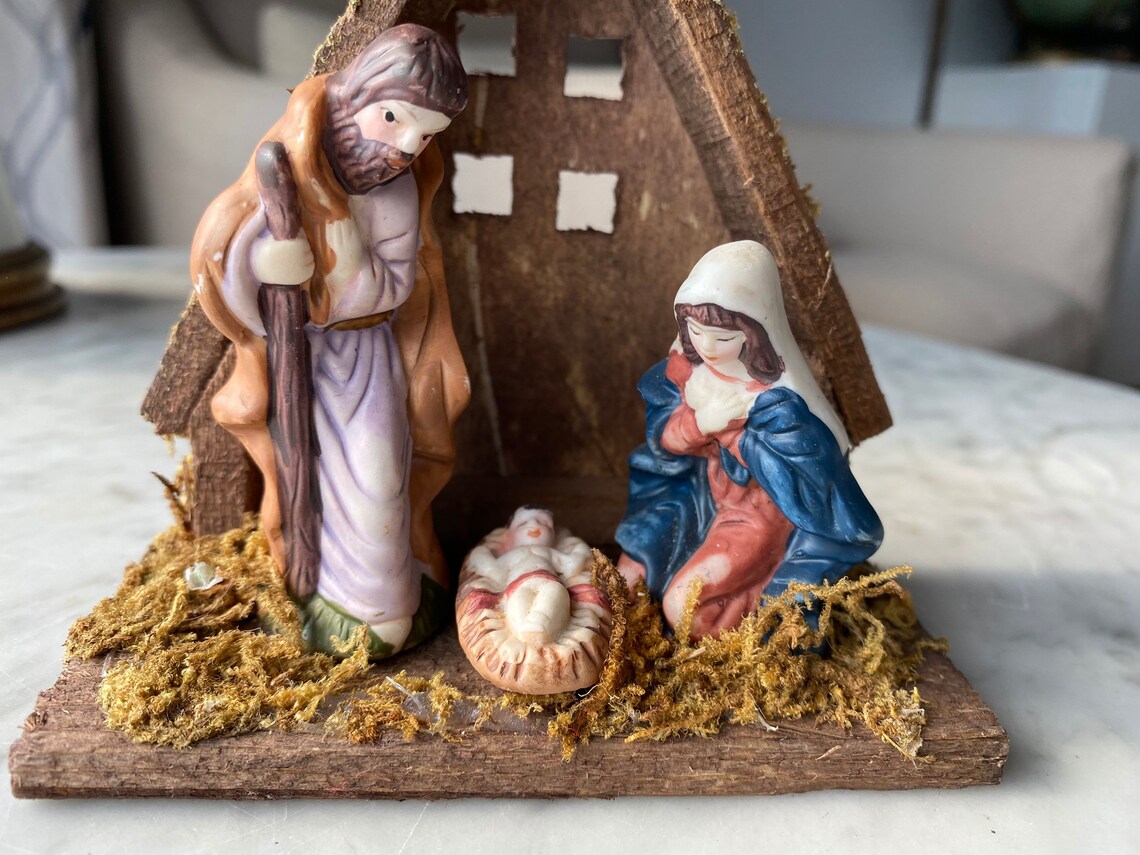 Vintage Nativity set Etsy