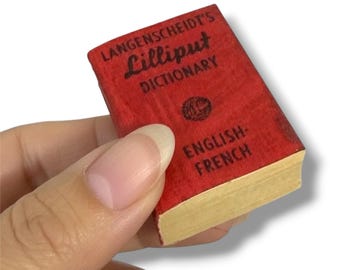 1961 Langenscheidt Lilliput Engels-Frans woordenboek, miniatuurboek, canvasband