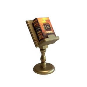 Splendid Holy Bible complete KJV w/ golden-painted wood pedestal