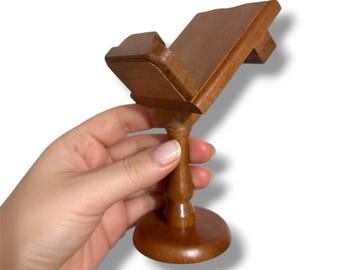 Mini Wooden Lectern Book Holder for Small Books (6" Tall)