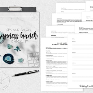 Spa and Salon Business Launch Checklist | 29 Pages | Master Checklist | Opening Spa or Salon Business | Spa & Salon Professionals