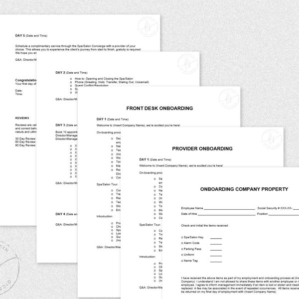 Employee Onboarding Bundle | New Employee | New Independant Contractor | New Hires | Spa | Salon | Editable Forms | New Hire Checklists