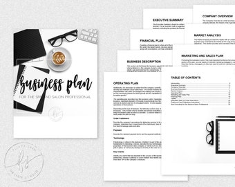 Business Plan for Spa and Salon Professionals | 22 Pages | Instructional Guide and Template | Opening a Business | Spa & Salon Professionals