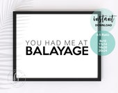 You Had Me At Balayage | Cosmetology Decor | Salon Quote | Wall Quote | Spa | Salon | Hair Care Quote | Beauty Quote | Salon Decor