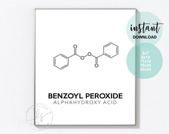 Benzoyl Peroxide | Esthetician Decor | Spa Quote | Salon Quote | Spa | Salon | Skin Care Quote | Beauty Quote | Medical Spa | Print