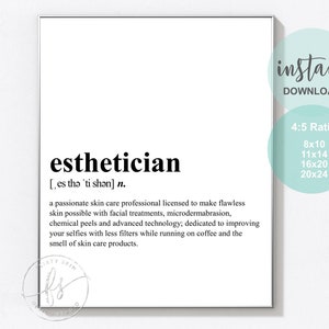 Esthetician | Esthetician Decor | Spa Quote | Salon Quote | Wall Quote | Spa | Salon | Skin Care Quote | Beauty Quote | Medical Spa | Print