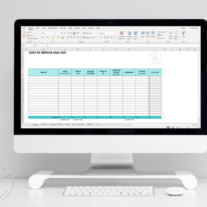 Cost of Service Analysis Breakdown Cost of Spa Services Setting Up A Spa and Salon Spa Salon Excel Spreadsheet Editable Form image 1