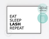 Eat Sleep Lash Repeat | Esthetician Decor | Spa Quote | Beauty Quote | Wall Quote | Spa | Salon | Salon Quote | Skin Care Quote