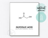 Glycolic Acid | Esthetician Decor | Spa Quote | Salon Quote | Spa | Salon | Skin Care Quote | Beauty Quote | Medical Spa | Print