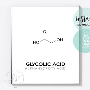 Glycolic Acid | Esthetician Decor | Spa Quote | Salon Quote | Spa | Salon | Skin Care Quote | Beauty Quote | Medical Spa | Print