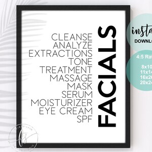 Facials | Spa Decor | Spa Quote | Esthetician Decor | Beauty Quote | Home Decor | Spa | Salon | Spa Decor | Esthetician | Facials |