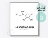 L-Ascorbic Acid | Esthetician Decor | Spa Quote | Salon Quote | Spa | Salon | Skin Care Quote | Beauty Quote | Medical Spa | Print