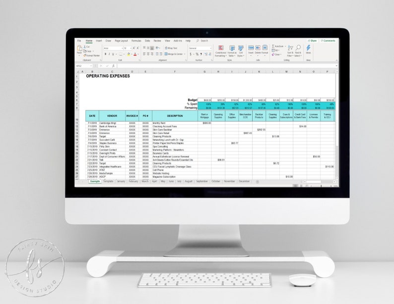 Operating Expenses Monthly Expenses Budget Finance Spa Salon Massage