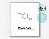 Malic Acid | Esthetician Decor | Spa Quote | Salon Quote | Spa | Salon | Skin Care Quote | Beauty Quote | Medical Spa | Print