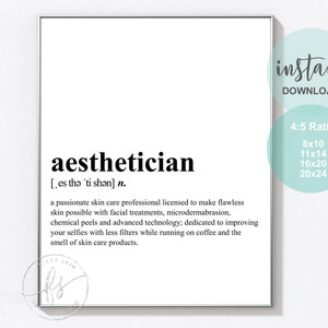 Aesthetician | Esthetician Decor | Spa Quote | Salon Quote | Wall Quote | Spa | Salon | Skin Care Quote | Beauty Quote | Medical Spa | Print