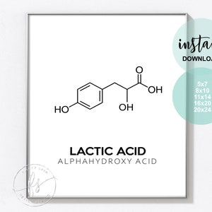 Lactic Acid | Esthetician Decor | Spa Quote | Salon Quote | Spa | Salon | Skin Care Quote | Beauty Quote | Medical Spa | Print