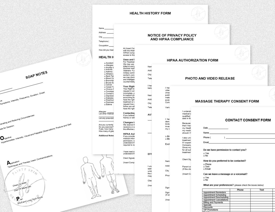 Client Forms Components Spa Start up Spa Medical Spa Etsy