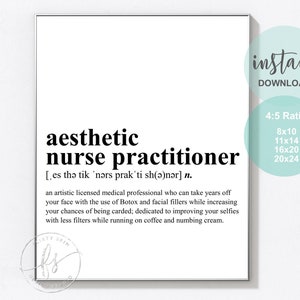 Aesthetic Nurse Practitioner | Esthetician Decor | Spa Quote | Spa | Salon | Skin Care Quote | Beauty Quote | Medical Spa | Med Spa