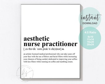 Aesthetic Nurse Practitioner | Esthetician Decor | Spa Quote | Spa | Salon | Skin Care Quote | Beauty Quote | Medical Spa | Med Spa