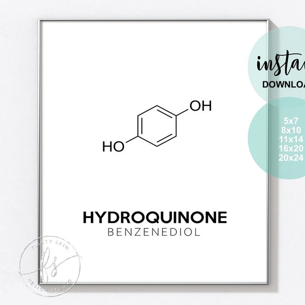 Hydroquinone | Esthetician Decor | Spa Quote | Salon Quote | Spa | Salon | Skin Care Quote | Beauty Quote | Medical Spa | Print