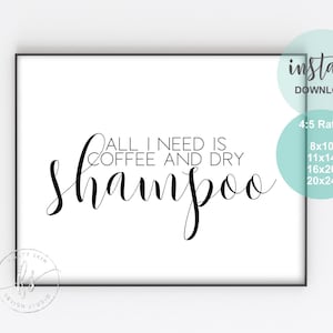 Allt jag behöver är kaffe och torrschampo | Spa-inredning | Salongsdekor | Skönhetscitat | Estetikerinredning | Spa | Salong | Solskyddsmedel | Solskyddsmedel