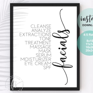 Facials | Spa Decor | Spa Quote | Esthetician Decor | Beauty Quote | Home Decor | Spa | Salon | Spa Decor | Esthetician | Facials |