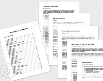Standards of Operations | Employee Handbook | Spa and Salon Policies and Procedures | Editable Word Document